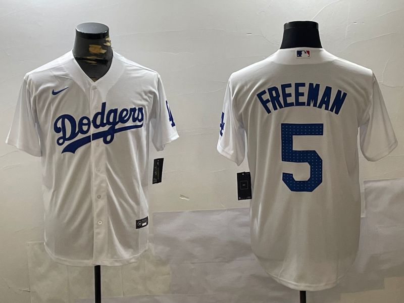 Men Los Angeles Dodgers #5 Freeman White Game 2024 Nike MLB Jersey style 1120->los angeles dodgers->MLB Jersey